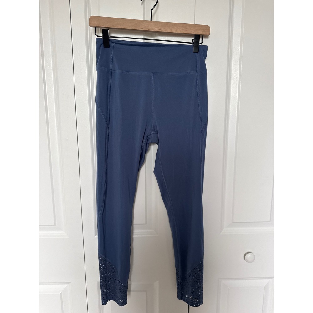 Pink Sport Victoria's Secret Blue Lace Hem High Waist Leggings Medium